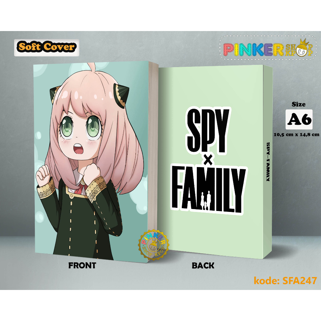 

(SFA247) Pocket Note Anime Anya Roger X Spy Family kode 5 Softcover A6/A5 Buku Tulis catatan Notes Agenda Planner Jurnal