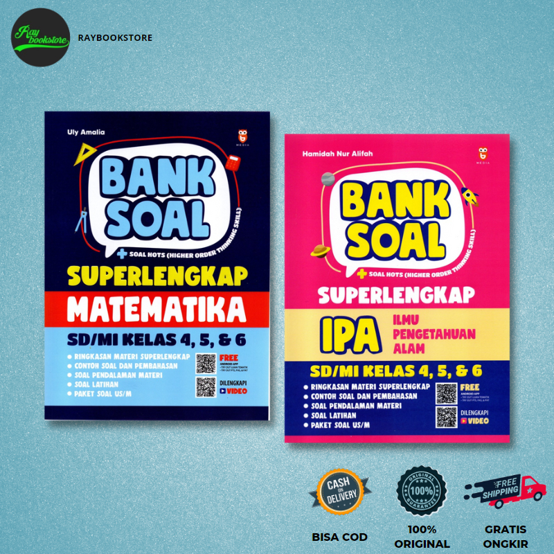 BUKU BANK SOAL + SOAL HOTS SUPERLENGKAP MATEMATIKA SD/MI KELAS 4, 5, & 6 & BANK SOAL + SOAL HOTS SUP