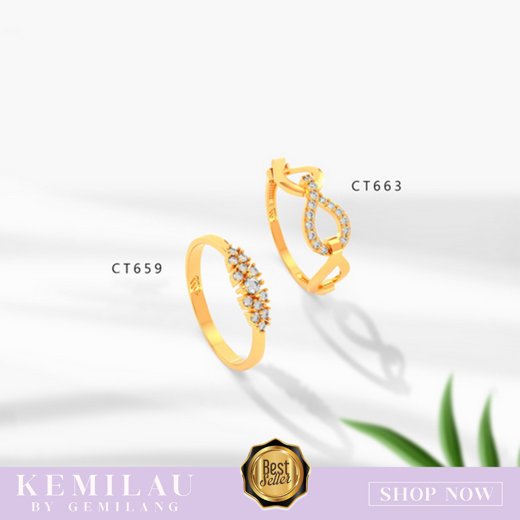 CINCIN EMAS KADAR 6 KARAT 300 DAN 8 KARAT 375 CINCIN WANITA CINCIN MURAH CT 659, CT 663