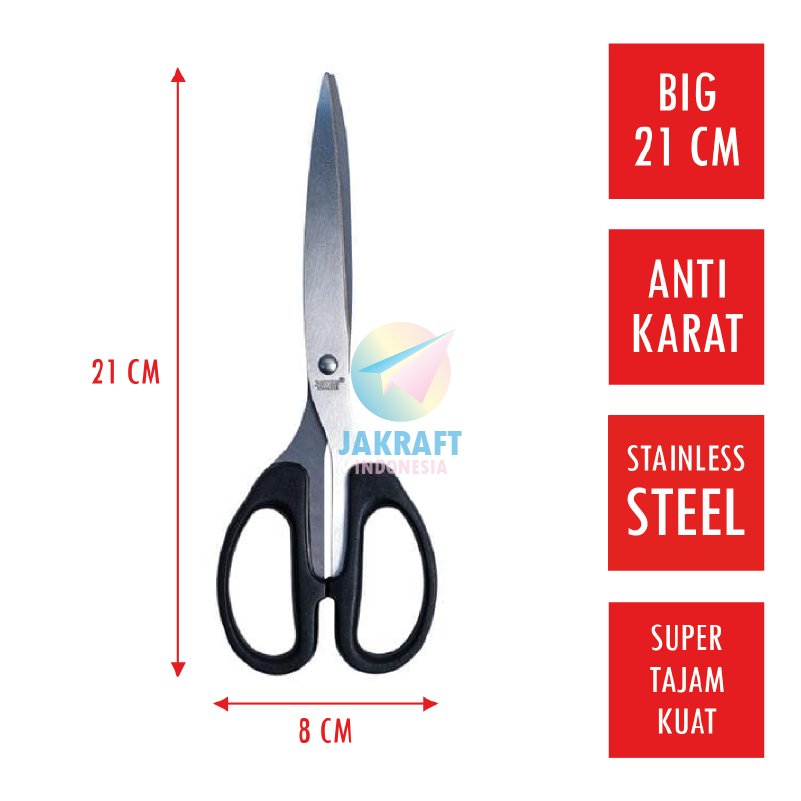 

(1 Pcs) Gunting Kertas Besar Tajam 21 Cm JOYKO SC-848 Big Scissors Serbaguna Stainless Steel