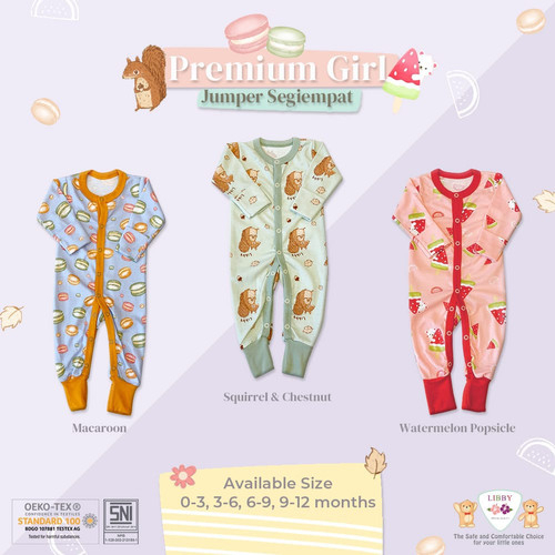 Baju Tidur Bayi Sleepsuit Piyama Anak Laki Laki Perempuan Libby Libby Premium Healthy 0 3 6 9 12 Bulan isi 3pcs