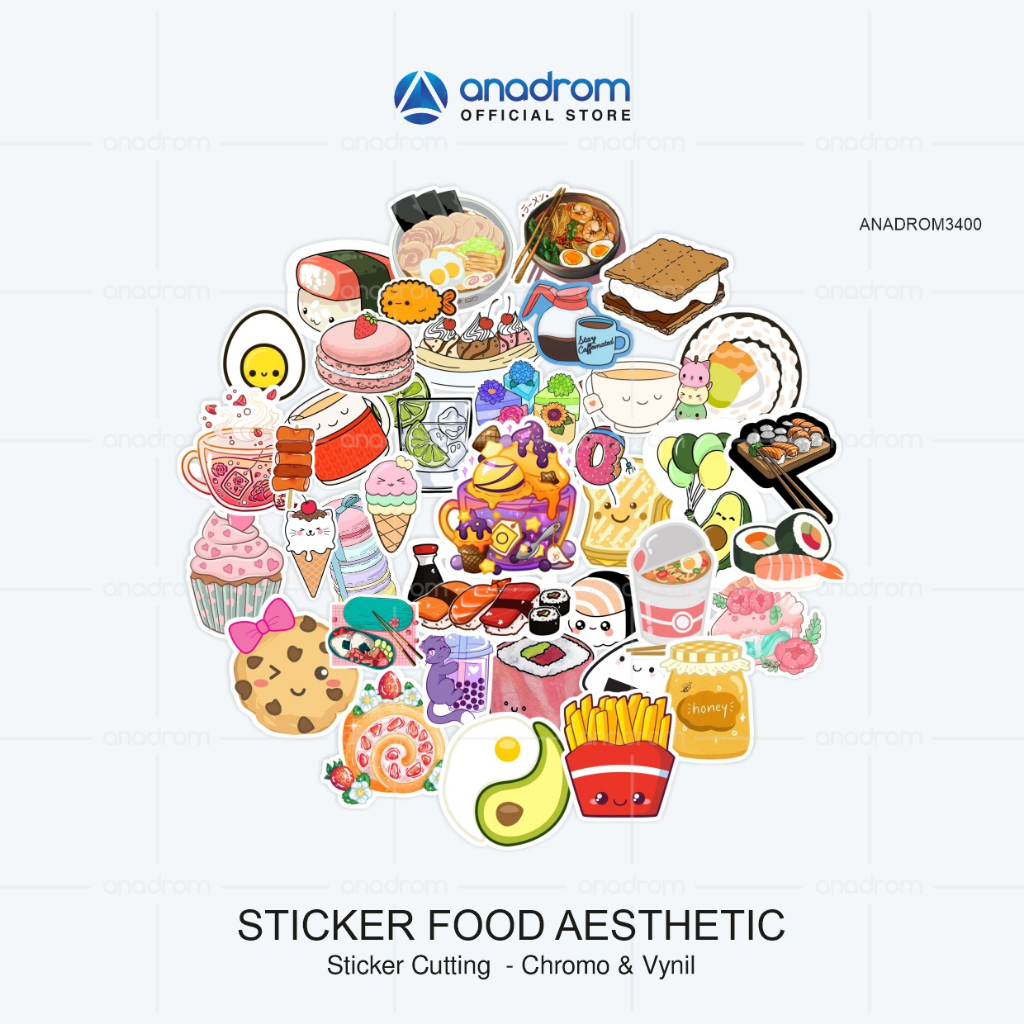 Sticker Food Aesthetic | Sticker Laptop Aesthetic |  Anadrom 3400