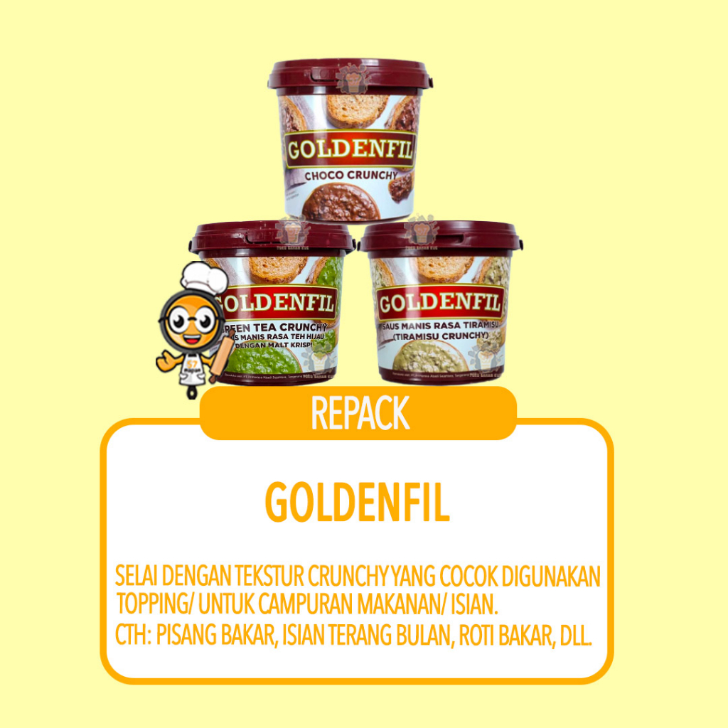 

Korzaln Selai Goldenfil Choco Dan Tiramisu Cruncy Repack