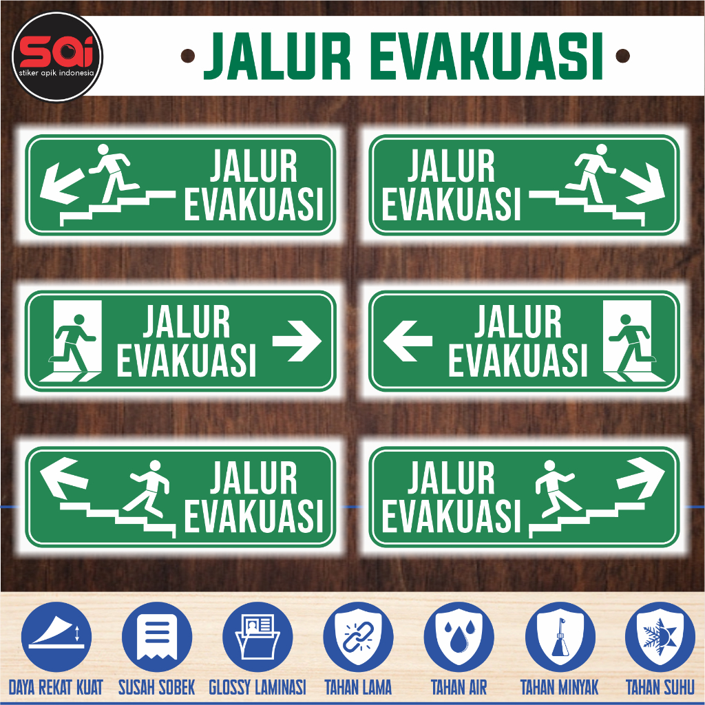 

Stiker VINYL JALUR EVAKUASI LAMINASI GLOSSY