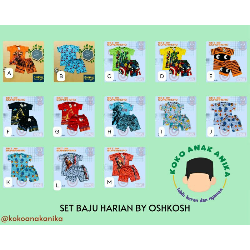 Kaos Anak Laki Laki Lengan Pendek Setelan Baju Harian Anak Laki Lakii Oshkosh