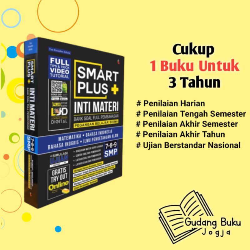 Buku Pelajaran SMP Smart Plus Inti Materi Bank Soal Full Pembahasan Pegangan Belajar Siswa SMP