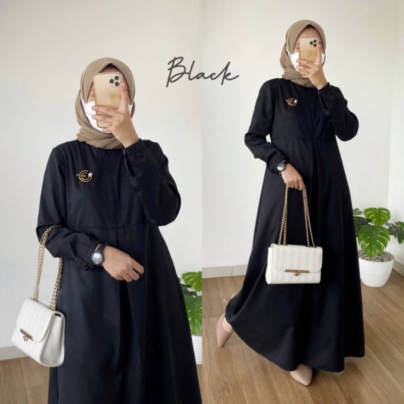 GAMIS POLOS BAHAN TOYOBO - YUBI DRESS by FEFA STYLE