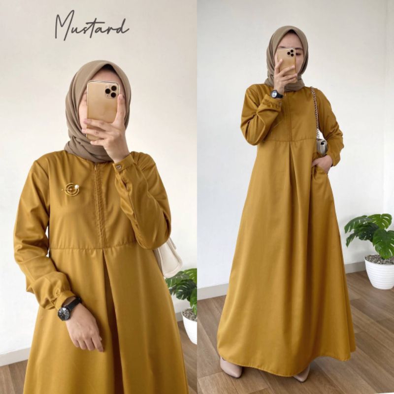 GAMIS POLOS BAHAN TOYOBO - YUBI DRESS by FEFA STYLE