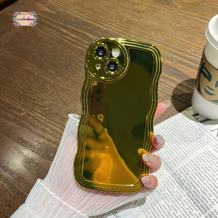 SOFT CASE SOFTCASE TPU WAVE GELOMBANG GOLD FOR REALME C2 SB5151