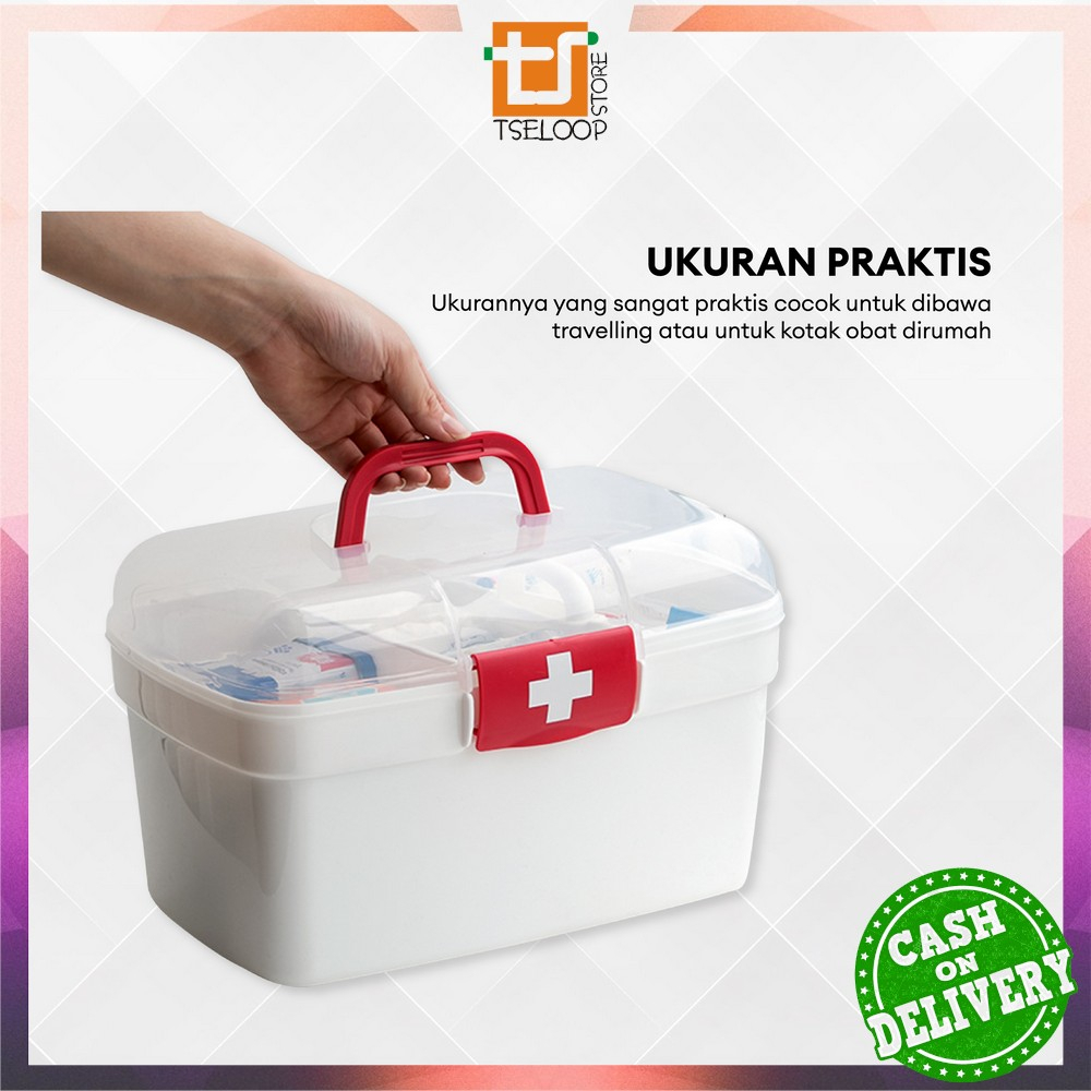 OFM-C832 Kotak P3K First Aid Kotak Penyimpanan Obat Medicine Box Organizer / Kotak Obat Tool Box Serbaguna