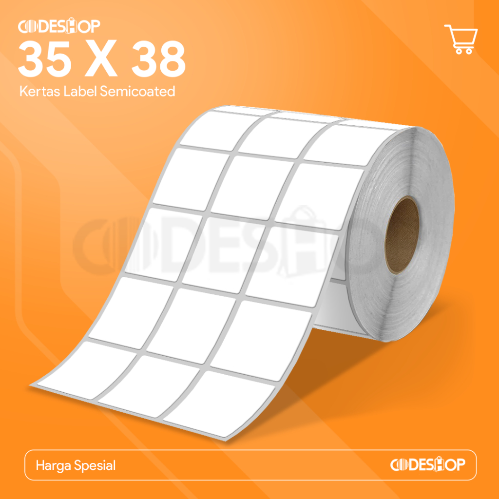 

Codeshop Stiker Label Barcode 35x38mm Semicoated 3 Line 3000 Pcs
