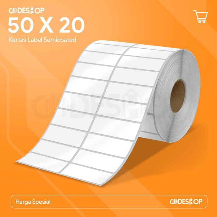 

Stiker Label Semicoat 50 x 20 / 50x20 mm / 50x20mm Codeshop isi 5000