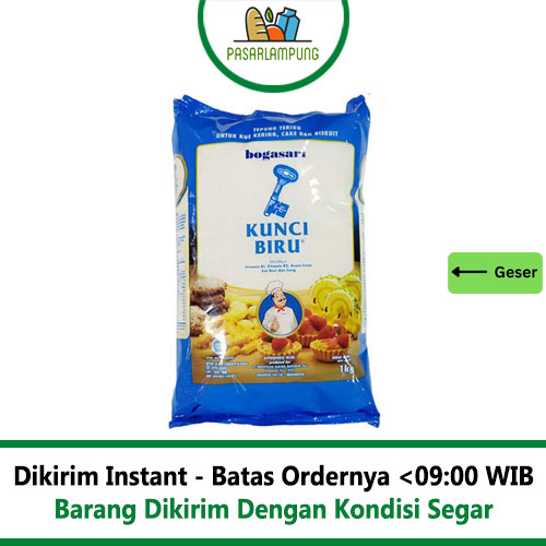 Tepung Bogasari Kunci Biru Cakra Kembar 1kg Pasar Lampung