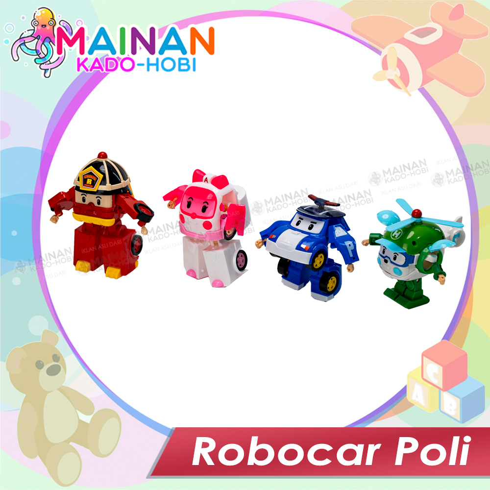 HADIAH ULANG TAHUN MAINAN EDUKASI ANAK ACTION FIGURE ROBOT TRANSFORM ROBOCAR POLI