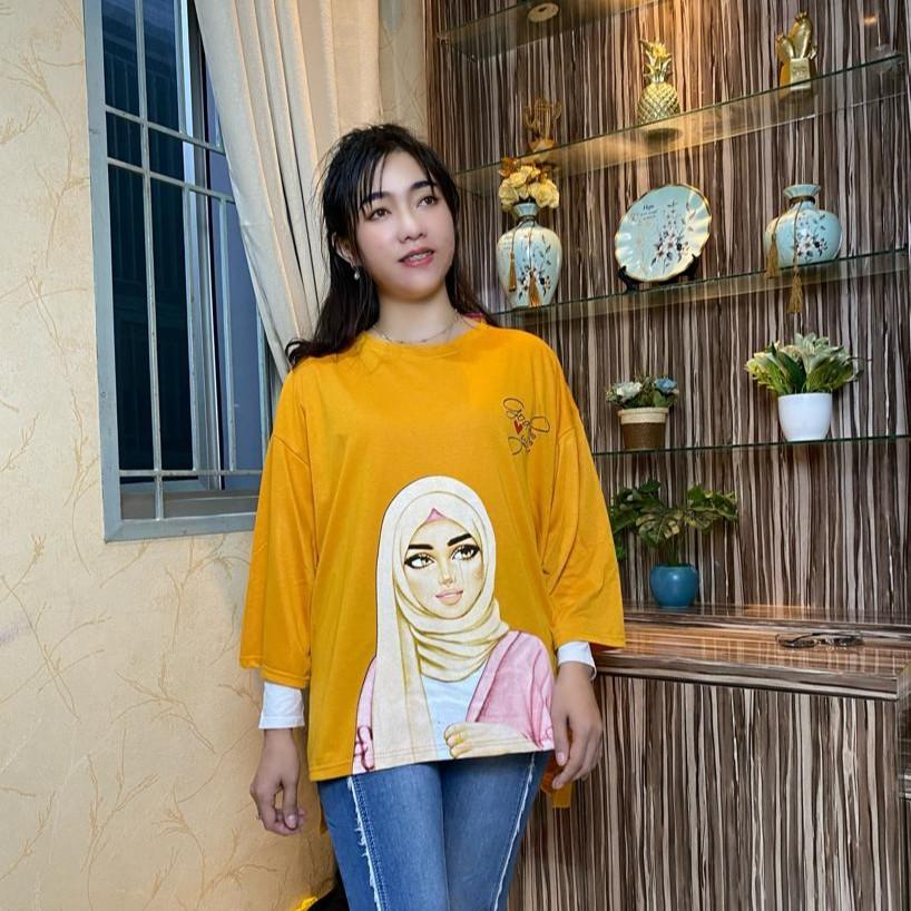 LD 130 ATSAN OVERSIZE MUSLIMAH KAOS WANITA JUMBO VIRAL