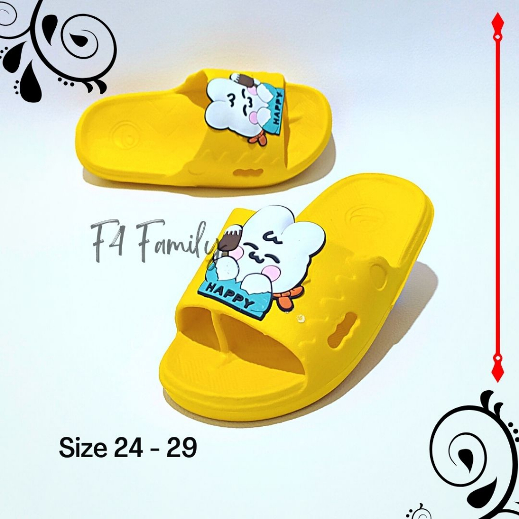 MD79 - Sendal Anak Perempuan Usia 3 5 Tahun Slip On Motif Kelinci Model Baru