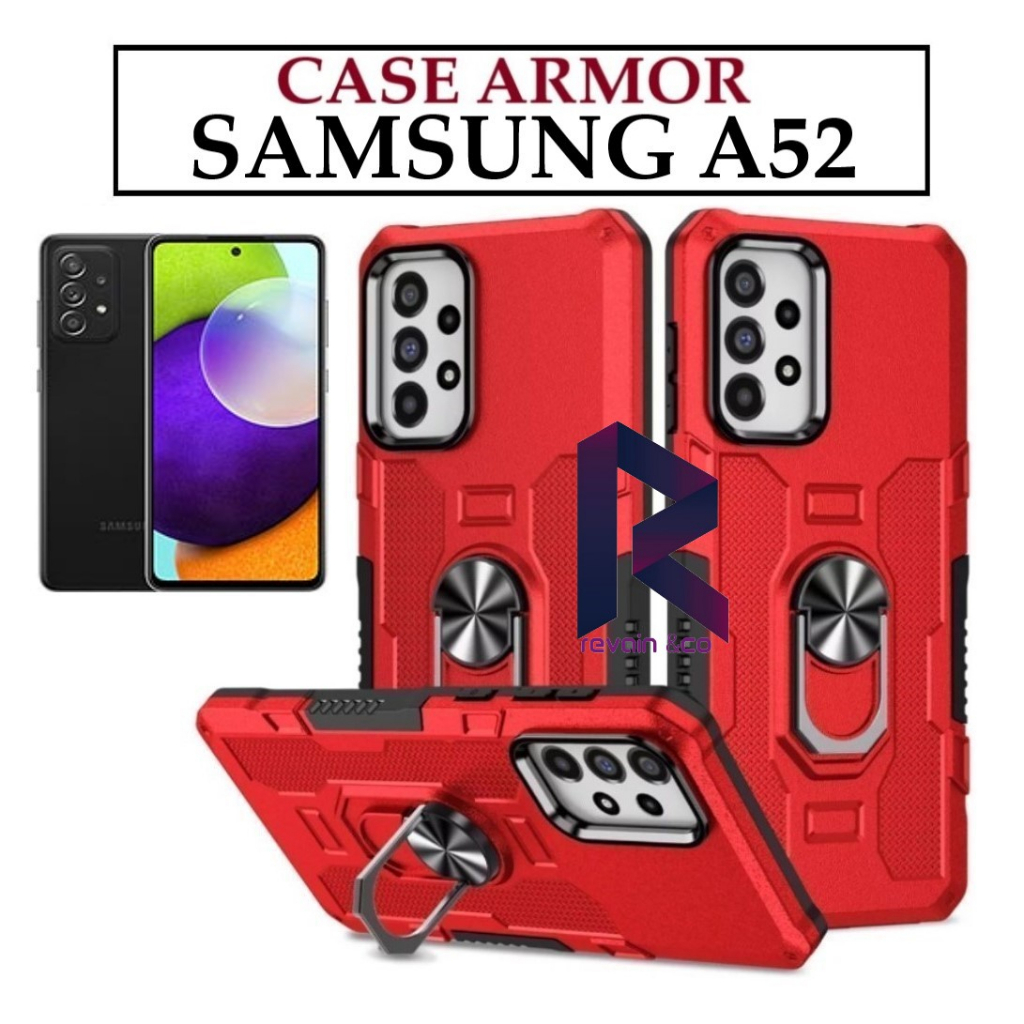 Case Armor SAMSUNG A52 Iring Cincin Magnetic Kesing Hp Protect kamera Premium Hard Case Standing Robot Pelindung Kamera