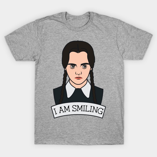 KAOS ANAK BAJU ATASAN ANAK WEDNESDAY ADDAMS I AM SMILLING TSHIRT
