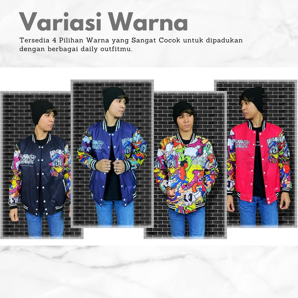 Jaket Baseball Varsity Pria Wanita Printing Touring Travelling BRTLSTS B04