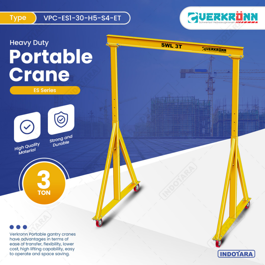 Verkronn Portable Gantry Crane 3 Ton - VPC-ES1-30-H5-S4-ET