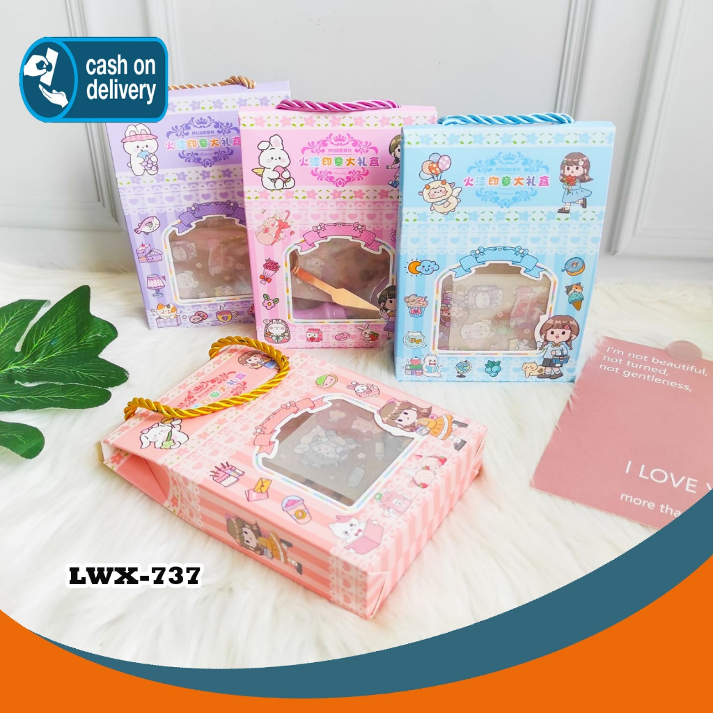 

PAKET DIY SEAL WAX + STICKER LWX-737 Daily Manual Cute Pattern Decorative Tape Sticker Gift CRAFT