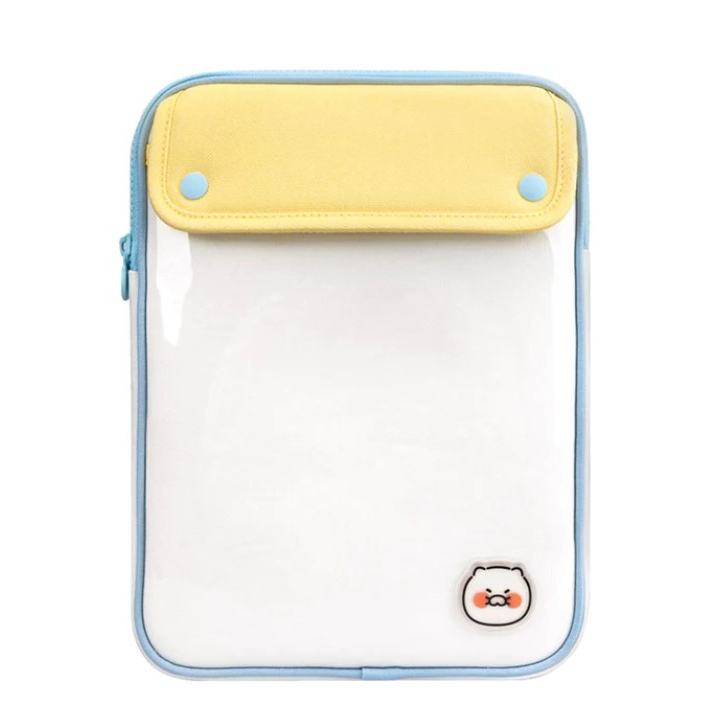 Sleeve Pouch Sarung Tas Bag Case Ipad Tab Tablet Macbook Air Pro Laptop Asus Acer Lenovo HP Huawei 11 12 13 14 15 inch Motif Gambar Kartun Cartoon Kakao Warna Biru Soft Blue Kuning Cute Lucu Murah Transparan Mika Waterproof Korean Model  Shockproof