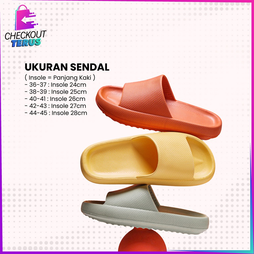 CT S56 Sandal Slip On Karet Jelly Sendal Selop Rumah Empuk EVA Unisex Kamar Mandi Comfy Cowok Cewek Anti Slip