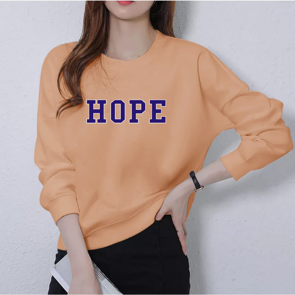 BAJU ATASAN TRENDY HOPE GIRL TERBARU-KAOS DISTRO CEWEK KEREN LENGAN PANJANG MASA KINI DAN TERLARIS