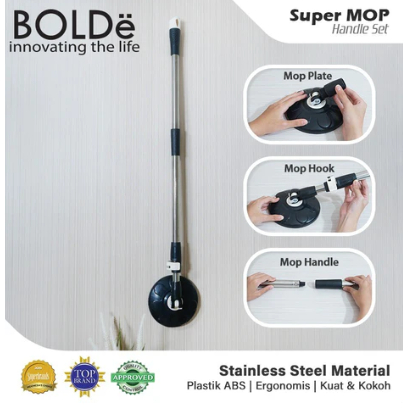 BOLDe Handle Set Super Mop Tongkat Pel Gagang Pel Putar Spin Mop