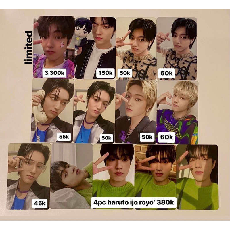 HARUTO set 4pc cahil bata boboan baju ijo ijo fa album photocard pc