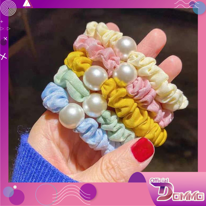 DOMMO - D6140 Ikat Rambut 1 PCS F5128 / Ikat Rambut Mutiara /Hair Band Korea Style / Karet Fashion Wanita / Ikat Rambut Gaya Korea / Hair Band Pearl