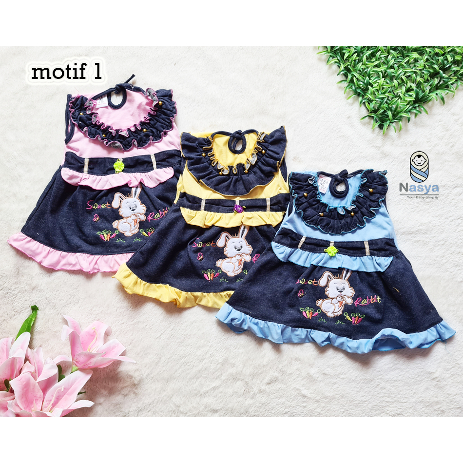 [MK-011] Baju Dress Hello Kitty Bahan BabyTerry Anak Perempuan (3-12 bulan)