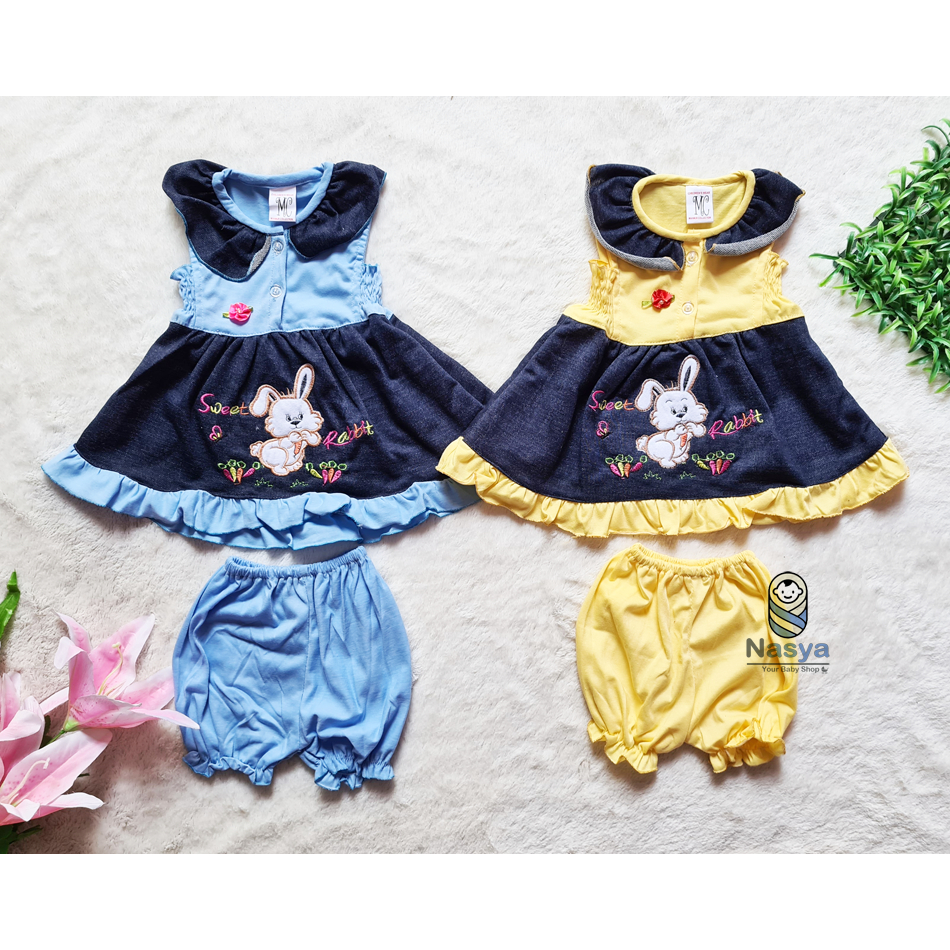 [MK-011] Baju Dress Hello Kitty Bahan BabyTerry Anak Perempuan (3-12 bulan)