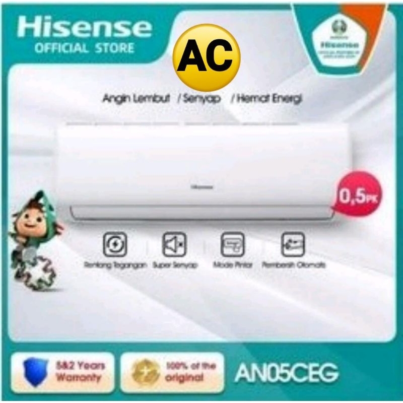 AC HISENSE 0,5PK AN05CEG PLUS JASA PASANG UNTUK KOTA CIREBON