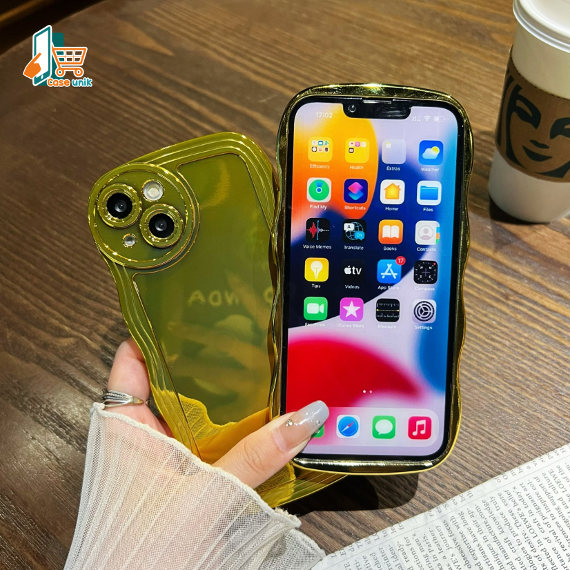 SOFT CASE SOFTCASE TPU WAVE GELOMBANG GOLD FOR REALME 5 5I C3 5S CS5663