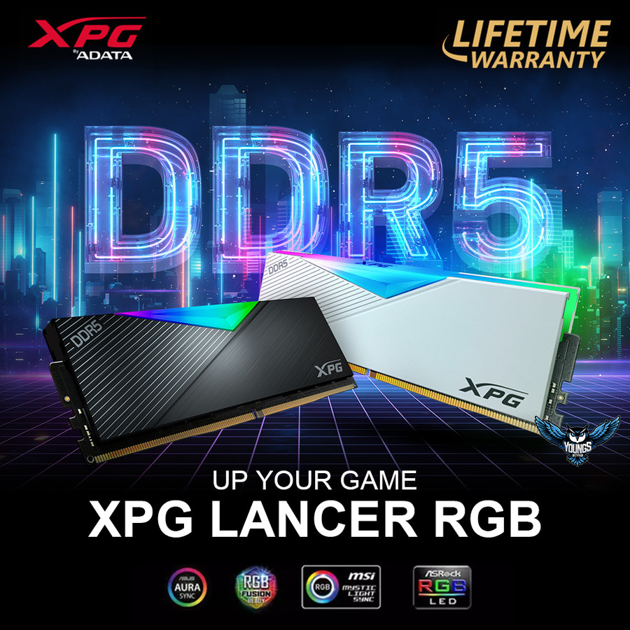 RAM ADATA XPG LANCER RGB 16GB 5600MHz SINGLE DDR5 (Grey / White)