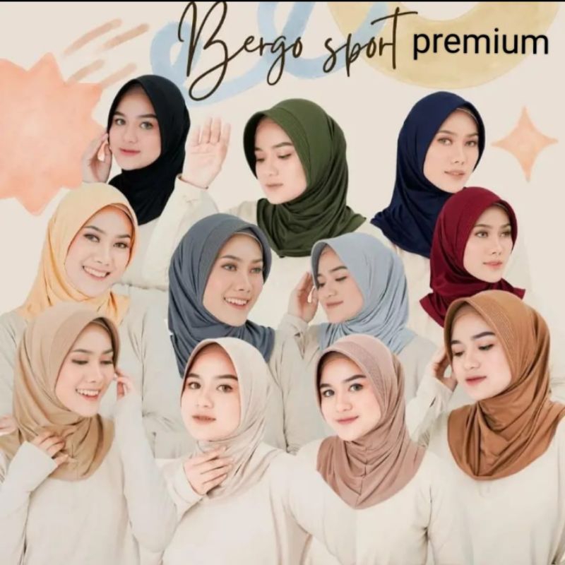 Bergo Hamidah size S / bergo sport/bergo sport premium