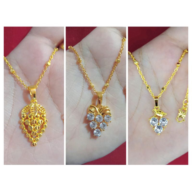 kalung Medan pentul anggur 45cm dan 50cm lapis emas 24k