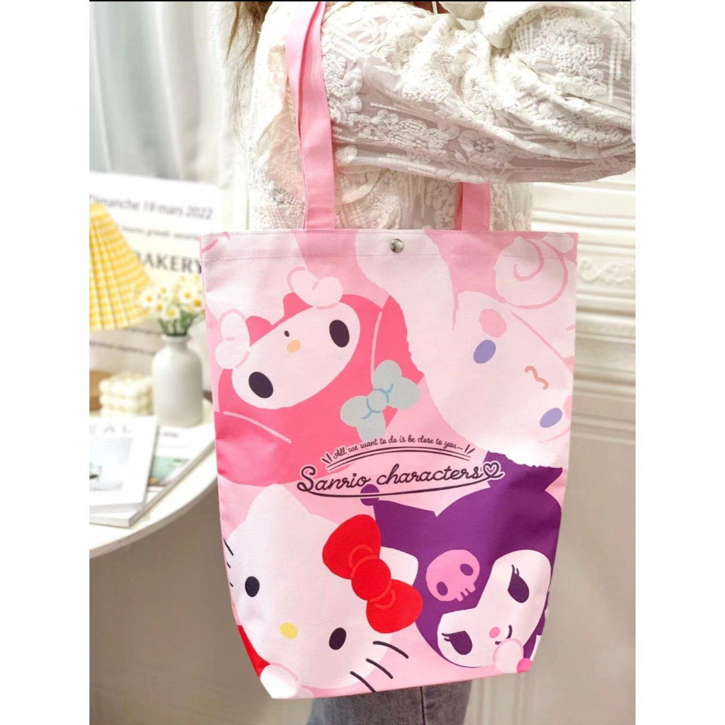 Tas kanvas sanrio TL034 cinamonroll kuromi shoulder bag tote