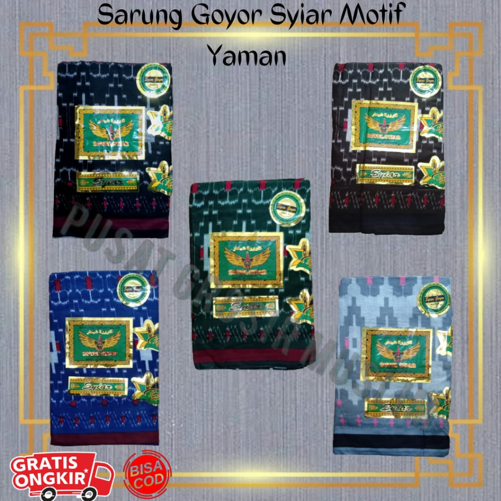 Promo Sarung Goyor Syiar Printing Sarung Goyor Botol Syiar Semi Tenun Motif Yaman Abu Abu