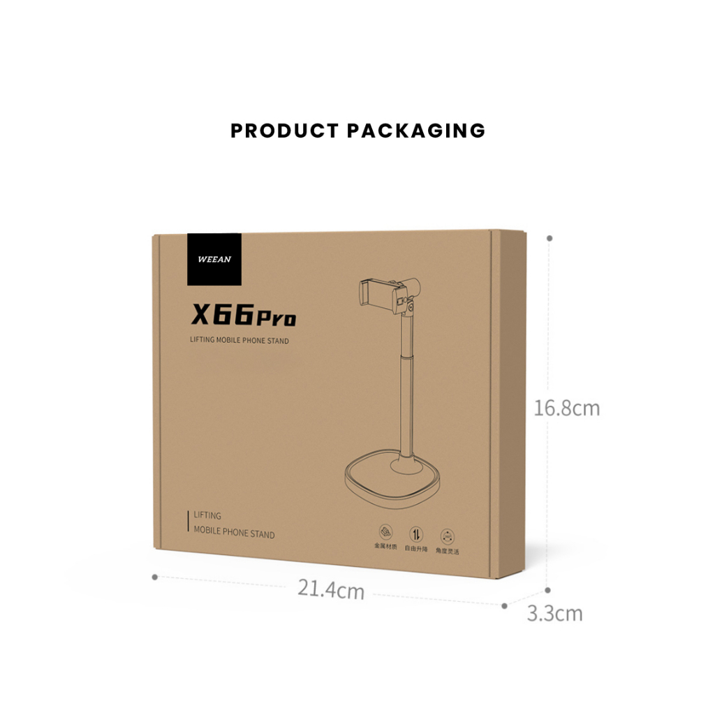 WEEAN Phone Holder Hp Dudukan Meja Tripod Handphone Multifungsi Bahan Carbon Steel Untuk Aktivitas Nonton Dan Live Streaming Dapat Putar 360° Adjustable Tinggi 37cm Clamp untuk Stabilitas Optimal Kokoh Awet-8