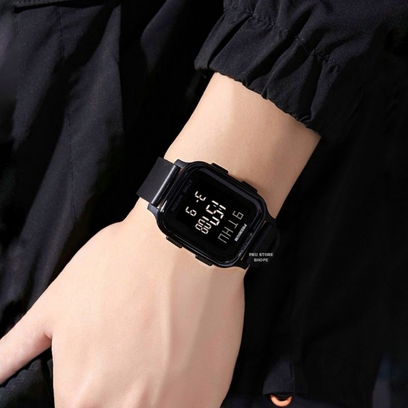 JAM Digital Watch Unisex Pria Dan Wanita Persegi Water Proff ( Bisa Buat Renang ) Strap Rubber Kemewahan Olahraga Santai Bisnis Berkualitas Murah Cod Bayar Di Tempat