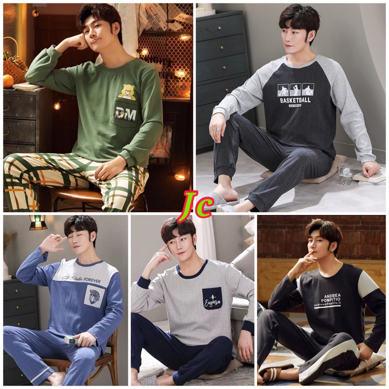 JC- Stelan Piyama Cowok Dewasa Import HP CP PP / Baju tidur Pria Murah / Mens Sleepwear / Baju tidur Cowok