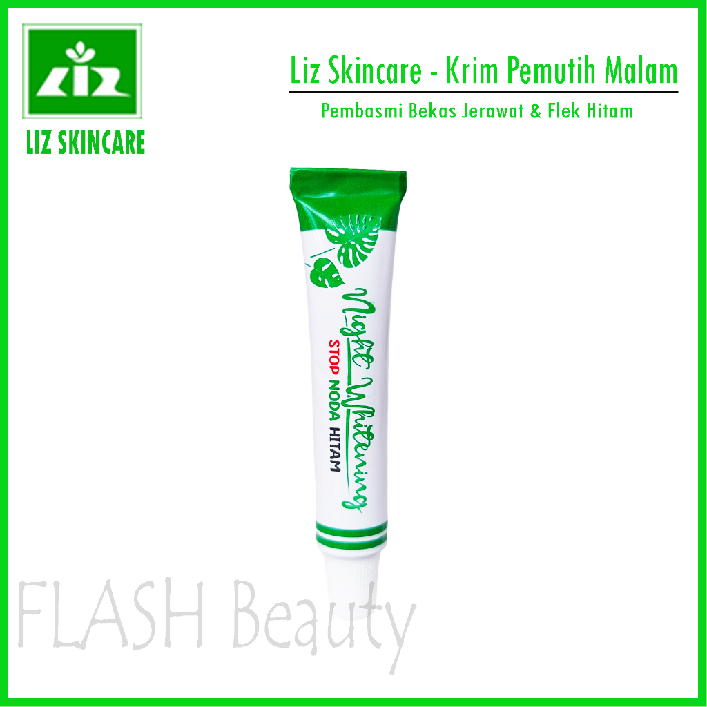 Liz Skincare Krim Pemutih Malam (KPM) Original - Salep Flek Hitam Membandel &amp; Jerawat - Night Whitening Cream