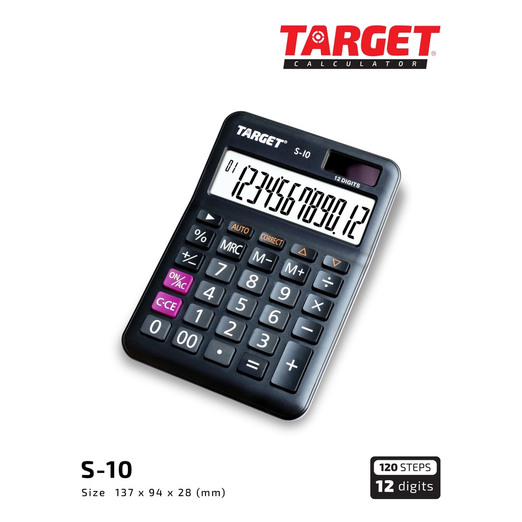 

Calculator TARGET S-10 12 Digits Check & Correct Kalkulator Dagang