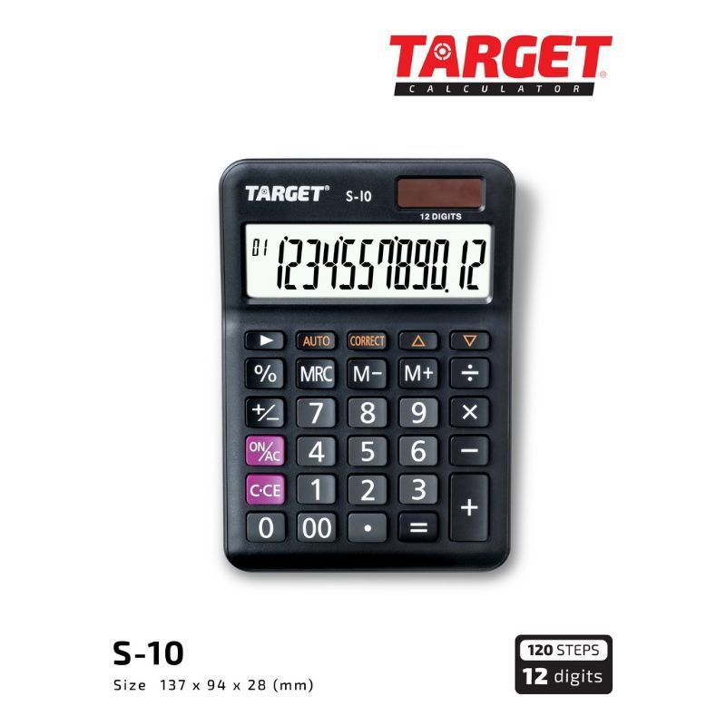 Calculator TARGET S-10 12 Digits Check &amp; Correct Kalkulator Dagang