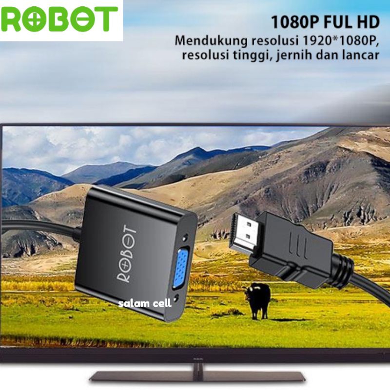 ROBOT RHV10 Conventer HDMI to VGA  Original Garansi Resmi