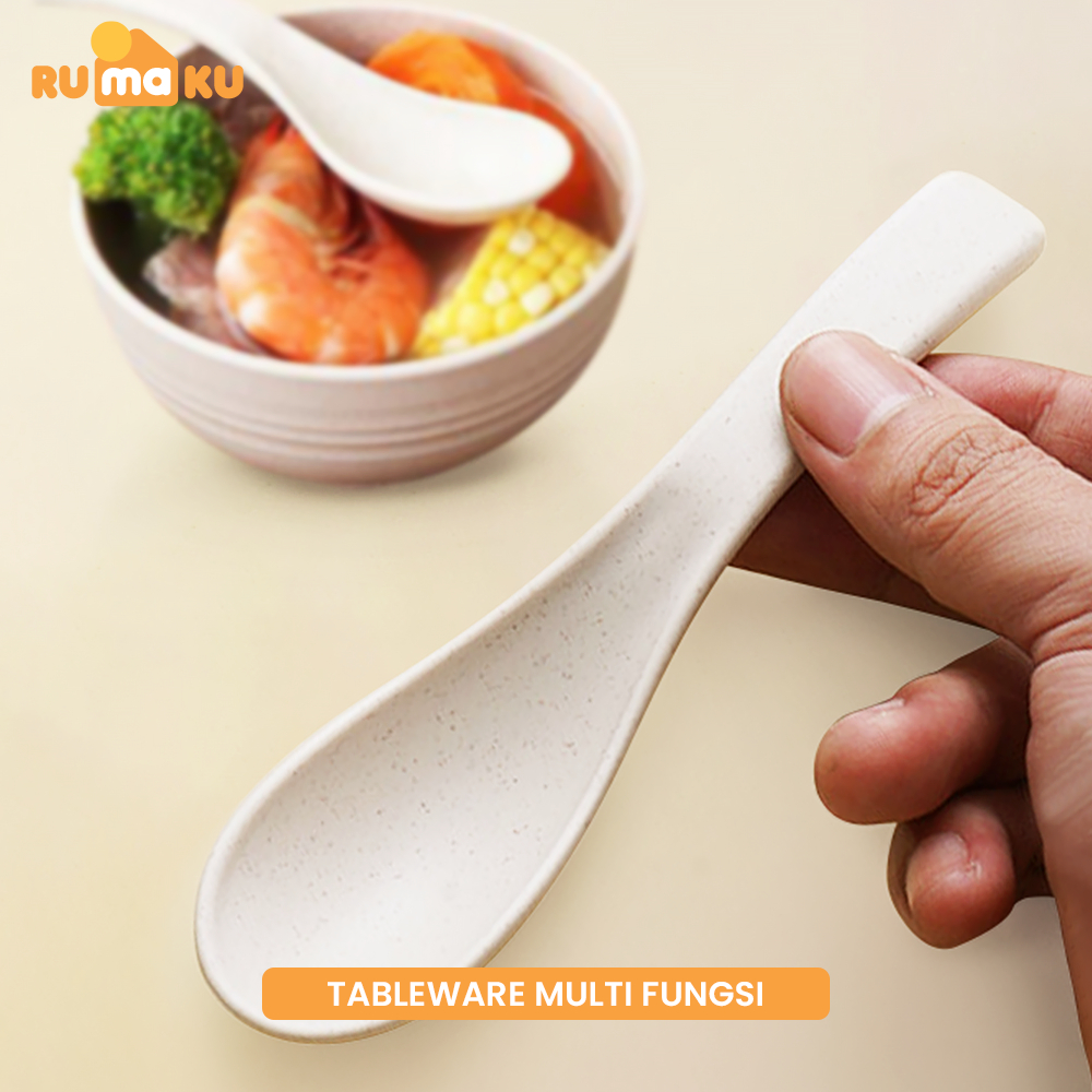 Rumaku Sendok Makan Sendok Bebek Sendok Bayi Plastik Bahan Serat Gandum Jerami Eco Friendly Tahan Panas