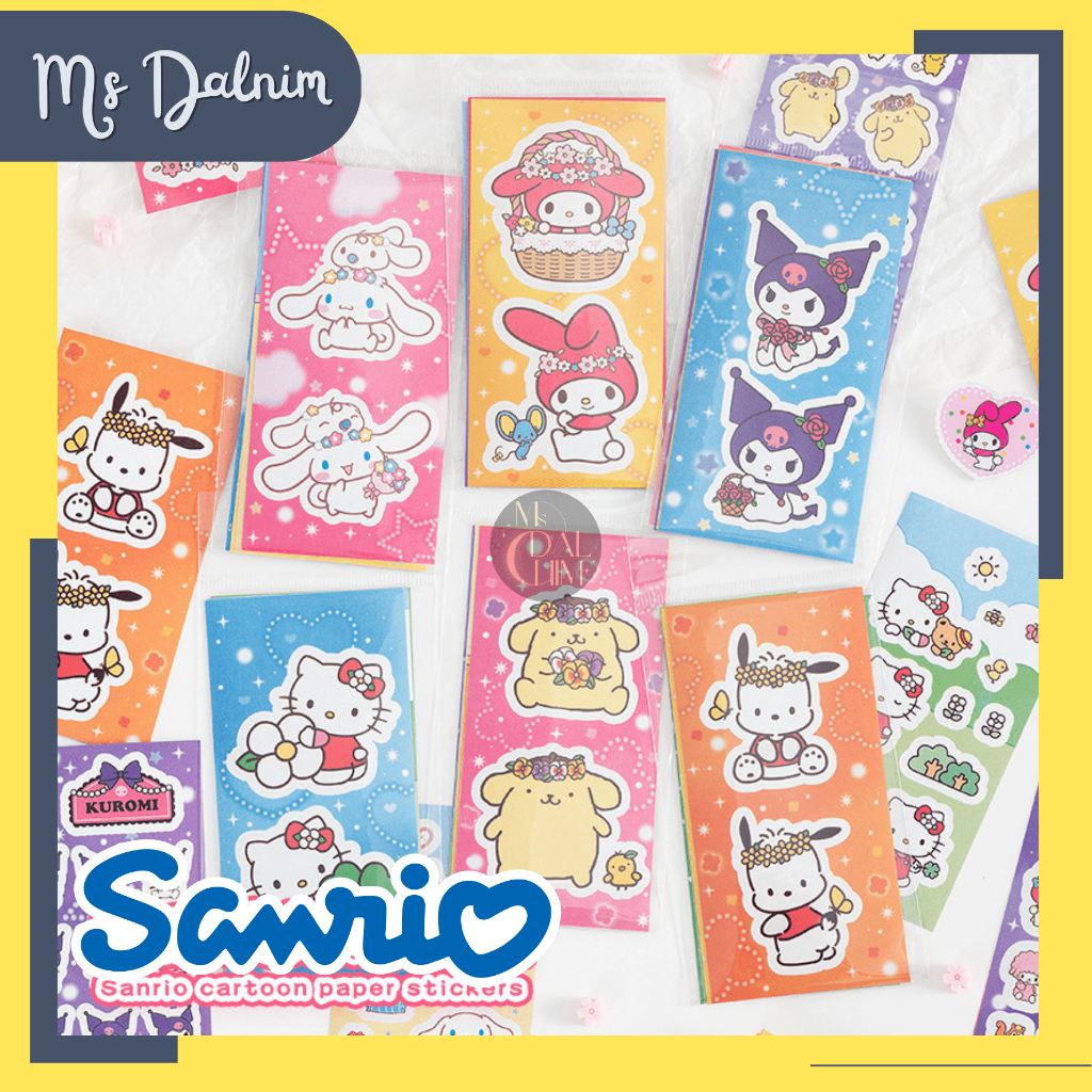 

Stiker Sanrio 5 Lembar Set Aesthetic Lucu Besar Korea Cute Deco Sticker Isi Banyak Kuromi Cinnamoroll HK Melody Dekorasi Journal Diary Bujo Photocard PC Holder Decor HP Kpop Toploader Cahol Jepang Kawaii DIY Planner Scrapbook Craft [ST159]