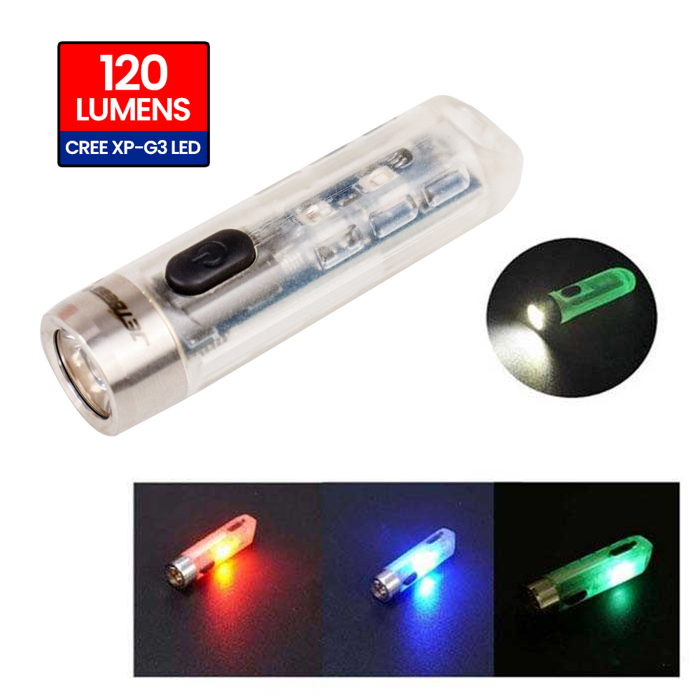 JETBeam Senter LED Mini One SE CREE XP-G3 500 Lumens RGB + UV Light - Silver